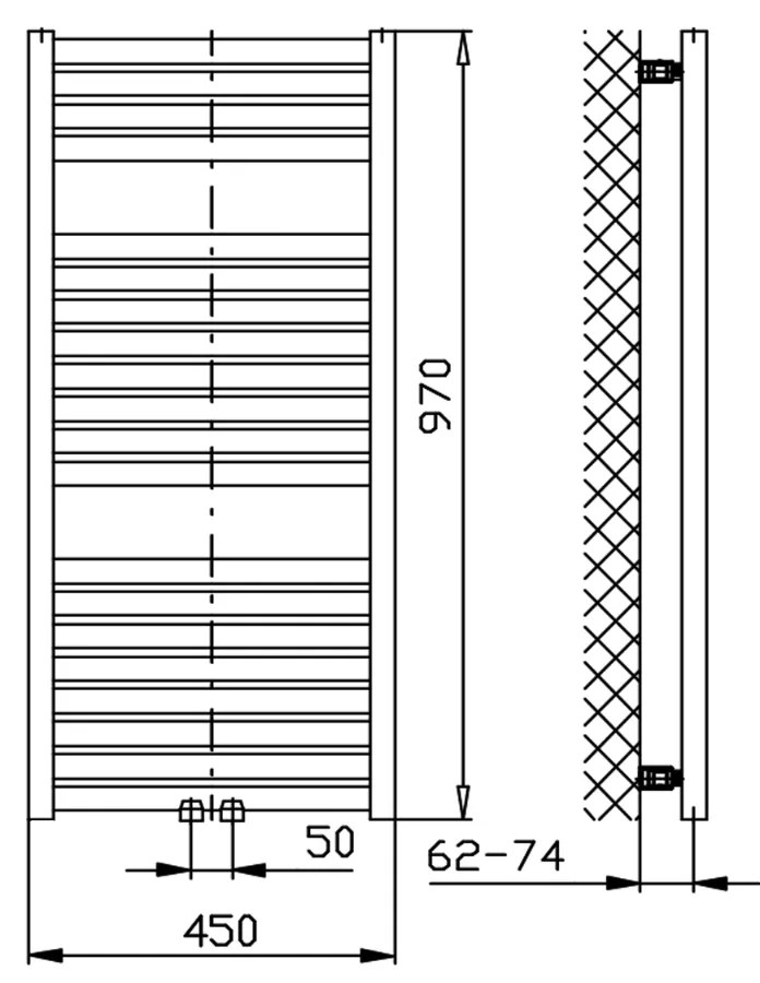 Sapho Tondi radiator wit 45x97cm 415W