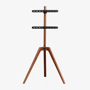 Driepoot Tv-standaard Van Staal En Hout Curtiz Bruin – Kastanje Hout - Sklum