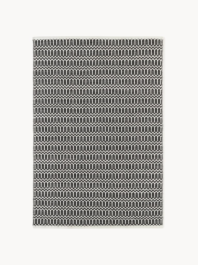 Handgeweven indoor & outdoor vloerkleed Rune met geometrisch patroon