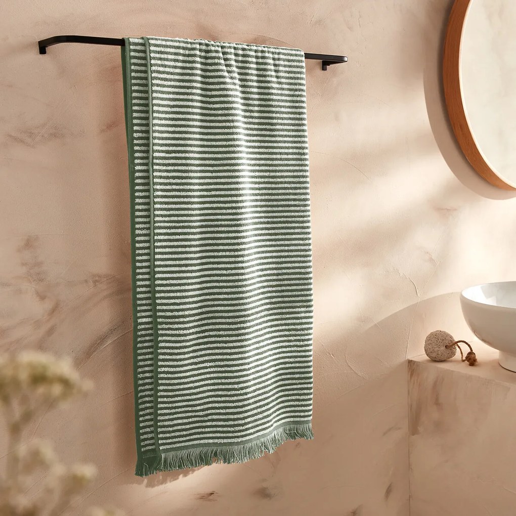 Gestreept badlaken in badstof Malo