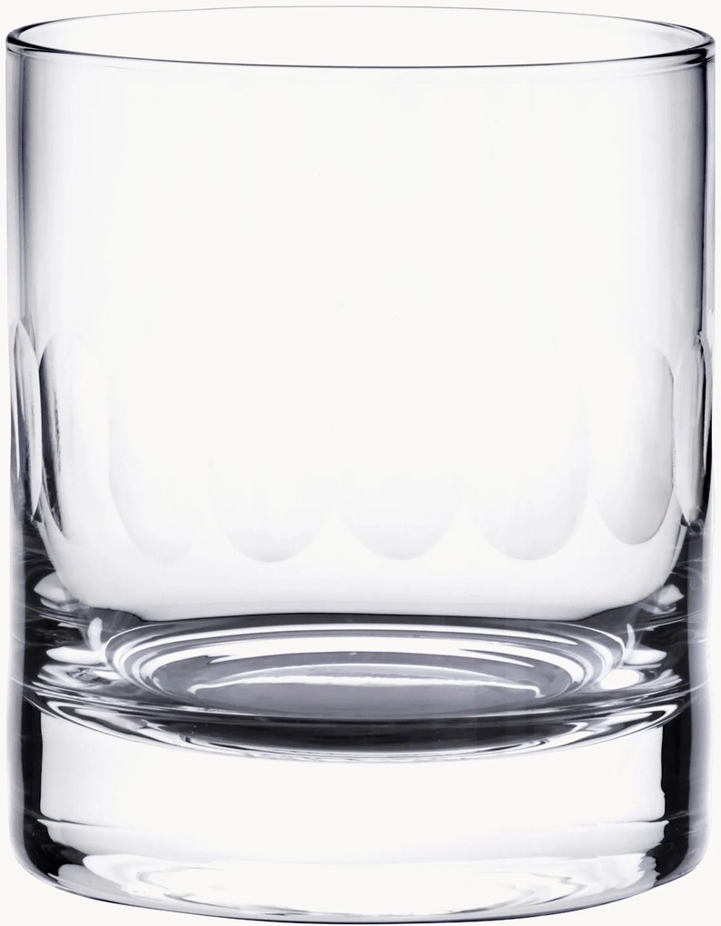 Mondgeblazen kristallen whiskyglazen Lens, 4-delig