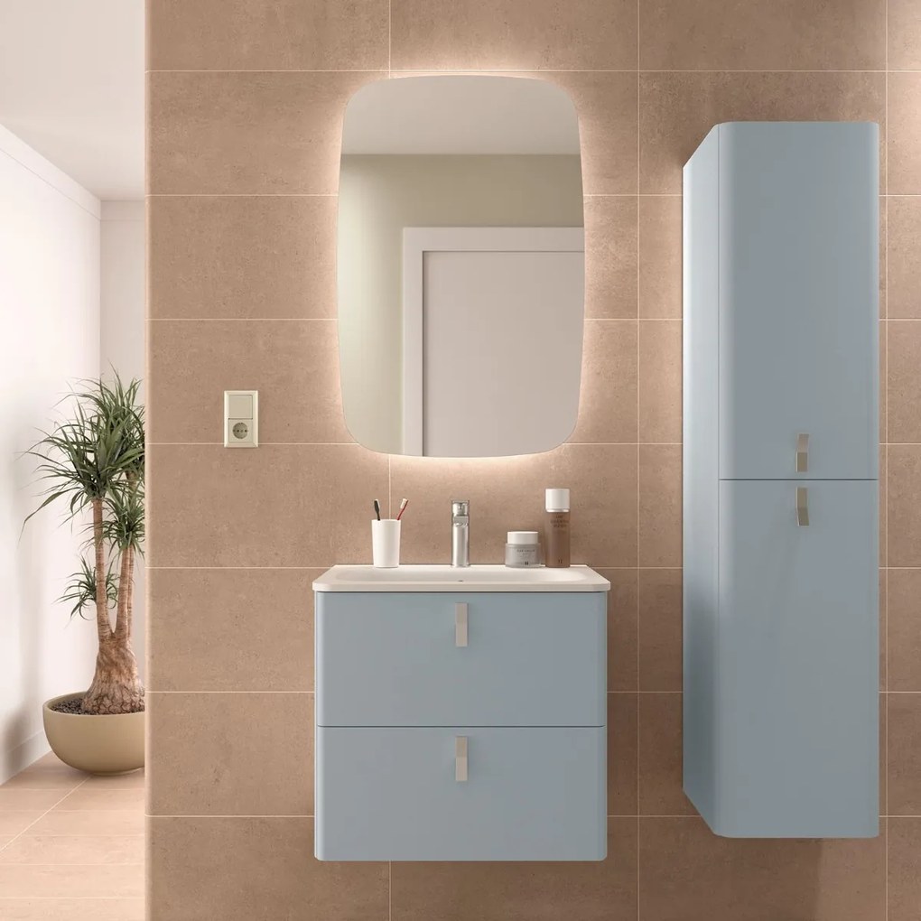 Muebles Unique badmeubel 60cm blue fog met chromen grepen