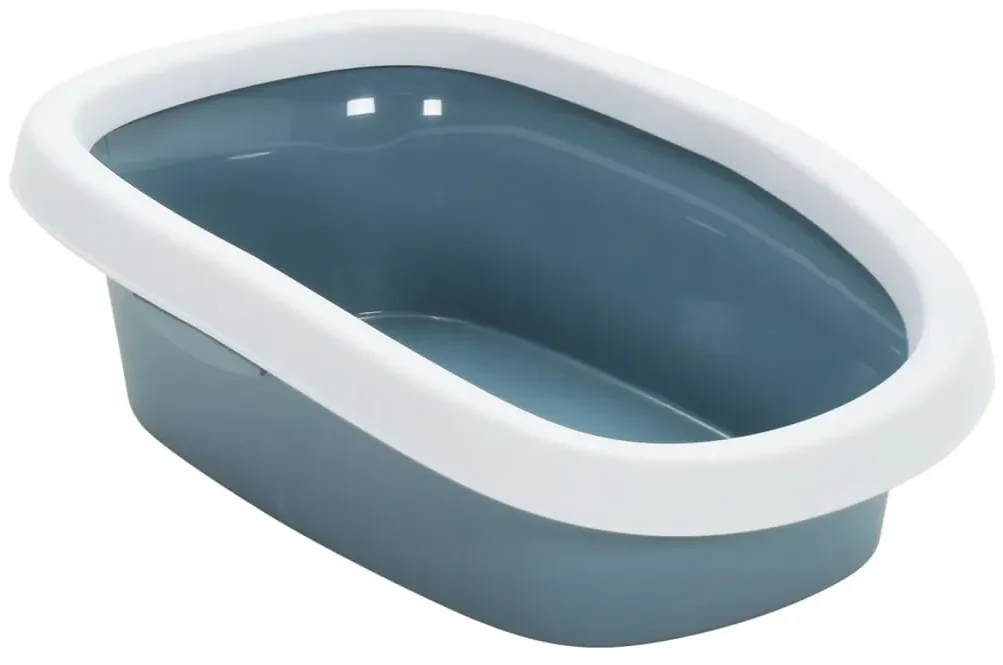 vidaXL Kattenbak 58x39x17 cm polypropeen wit en blauw