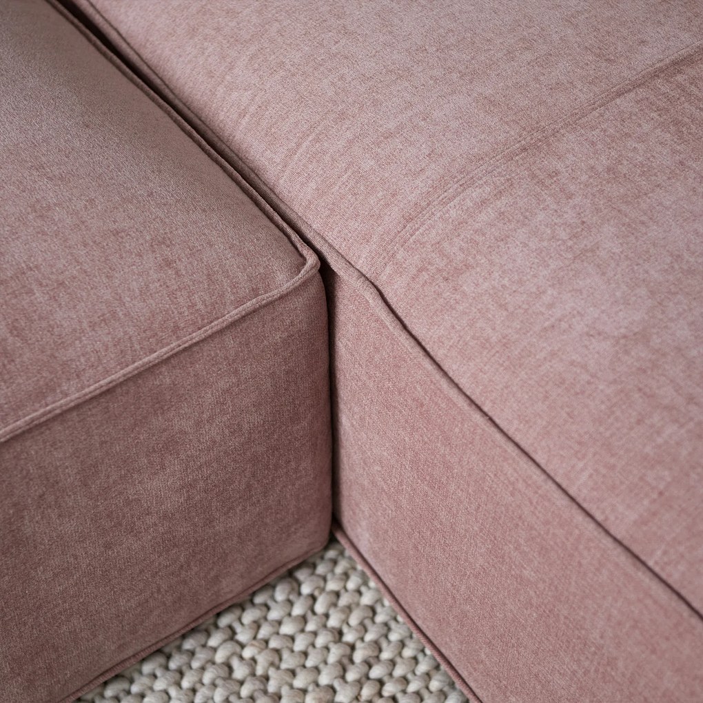 Bank Oud Roze Met Chaise Longue Rechts