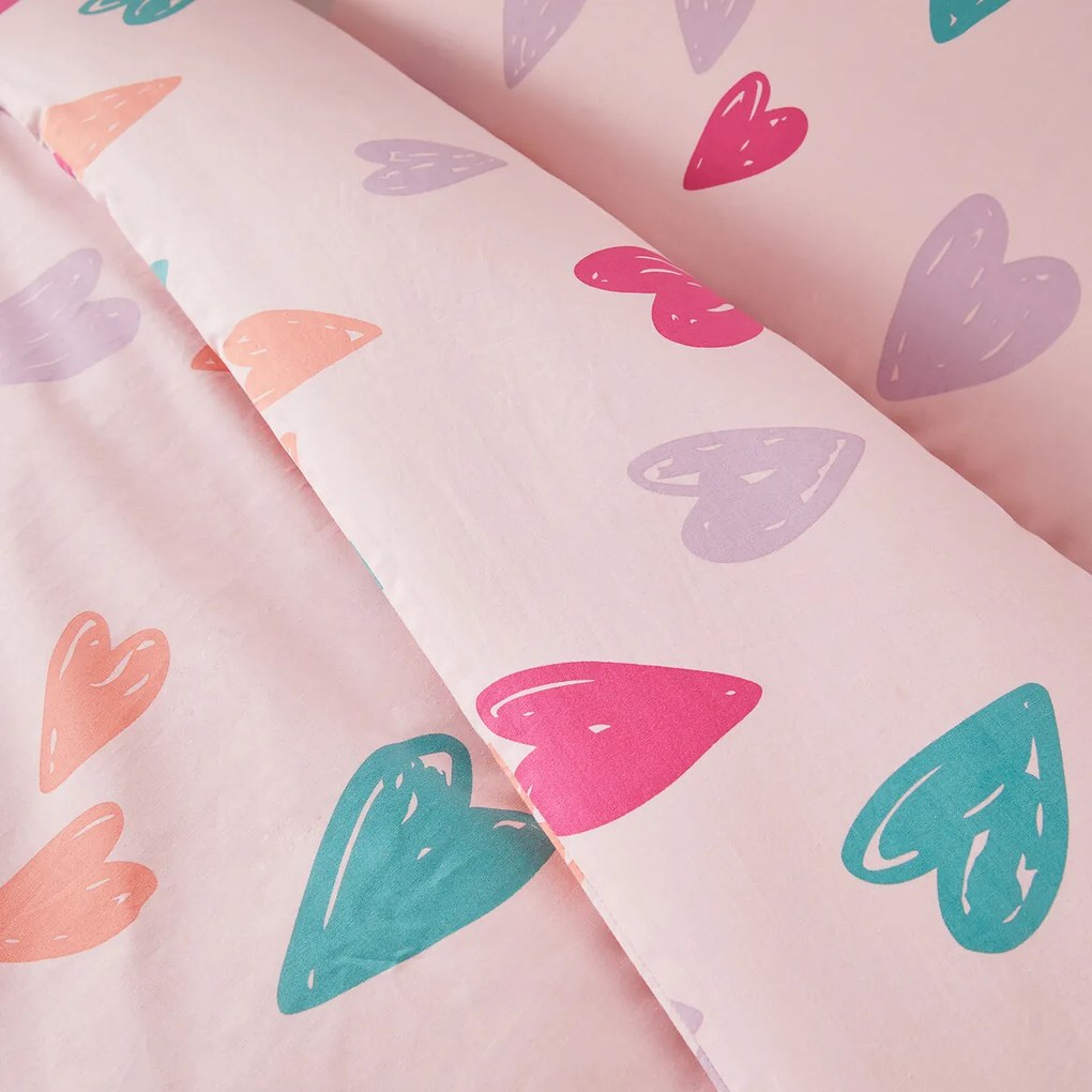 Bedset in katoen, rechthoekige kussensloop, Sweetheart