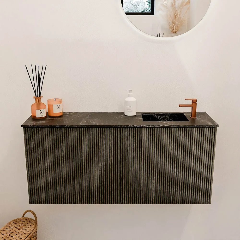 Mondiaz Joya DLux 90cm toiletmeubel shadow met wastafel faye rechts 1 kraangat lava