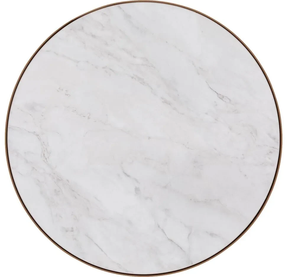 Goossens Salontafel Livia rond, hpl roze, modern design, 61 x 35 x 61 cm