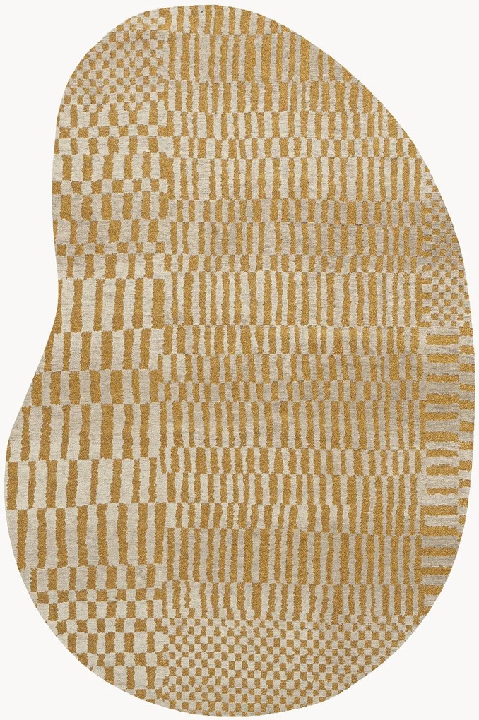 Wasbaar jacquard in- & outdoor vloerkleed Berber in organische vorm