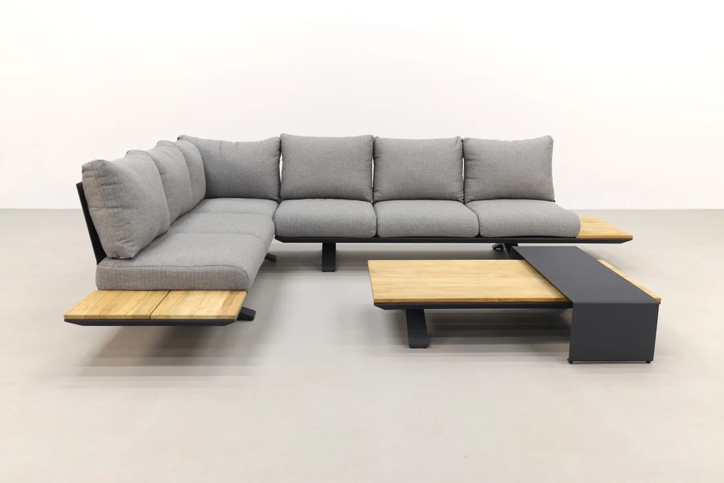 Suns Stockholm loungeset - Antraciet/teak - Light anthracite