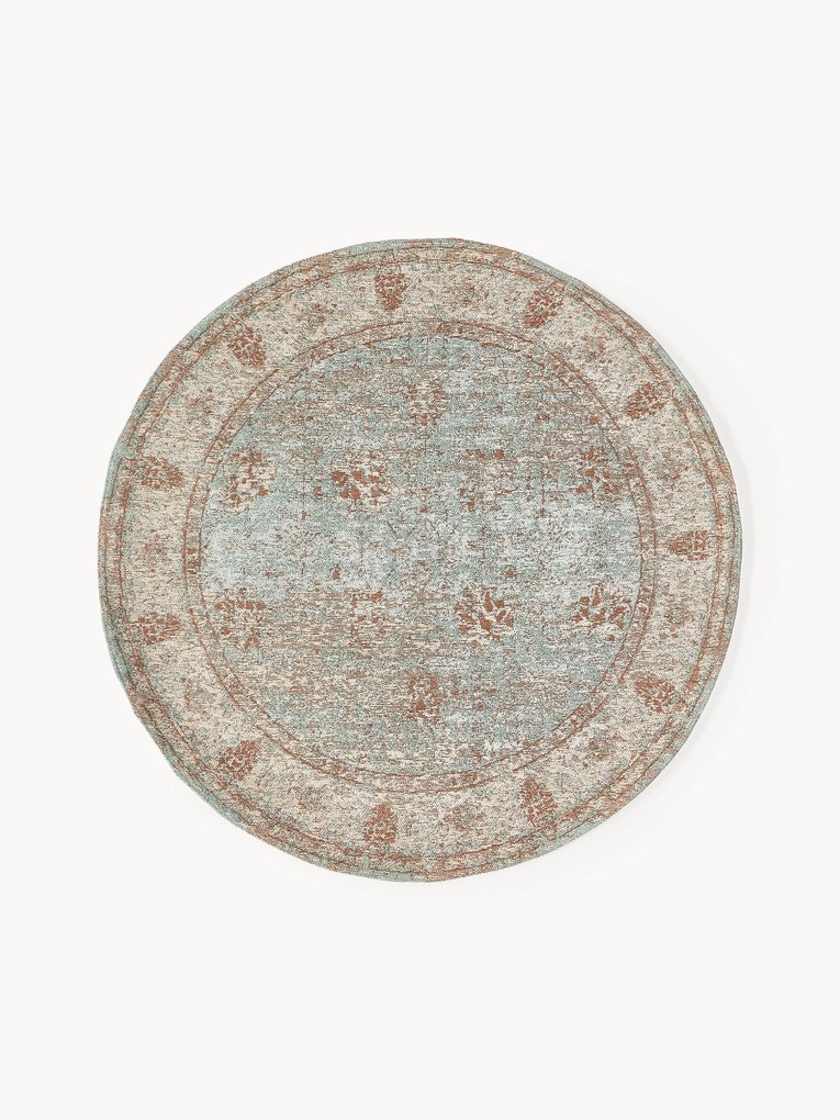 Rond handgeweven chenille vloerkleed Rimini