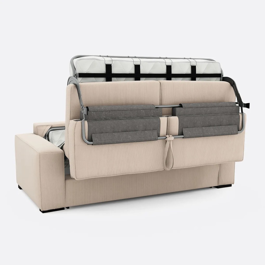 Slaapbank van fluweel, 2, 3 of 4 zits, Comfort Bultex®, Cecilia