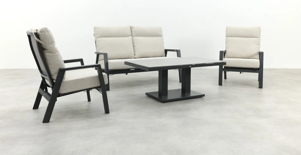 Lagos/Milford stoel-bank loungeset 4-delig verstelbaar