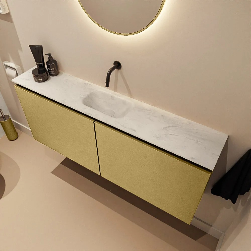 Mondiaz Ture DLux toiletmeubel 120cm oro met wastafel opalo midden zonder kraangat