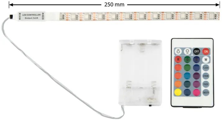 RGB LED Strip Waterdicht Op 3xAA Batterijen, Onderbouw