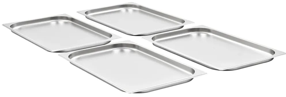 vidaXL Gastronormbakken 4 st GN 1/1 20 mm roestvrij staal