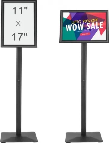 VEVOR Informatiestandaard met metalen voet 420 x 297 mm Infostandaard Verstelbare kijkhoek via draaiknop Posterstandaard, robuuste staande bordhouderstandaard voor displays, reclame