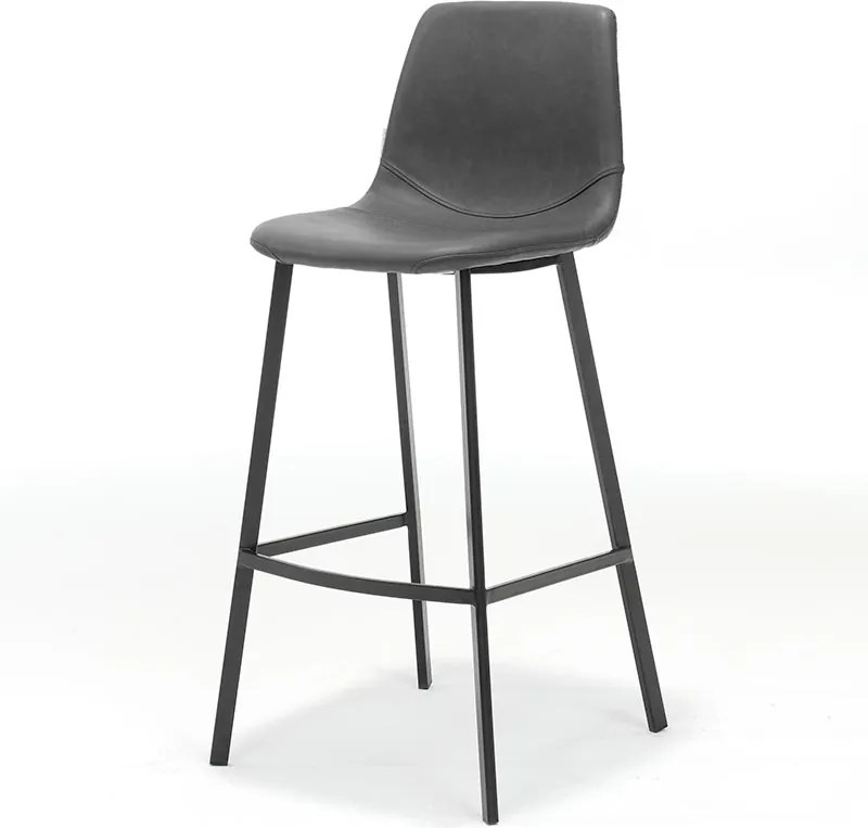 Barkruk Monza - leer Vintage zwart