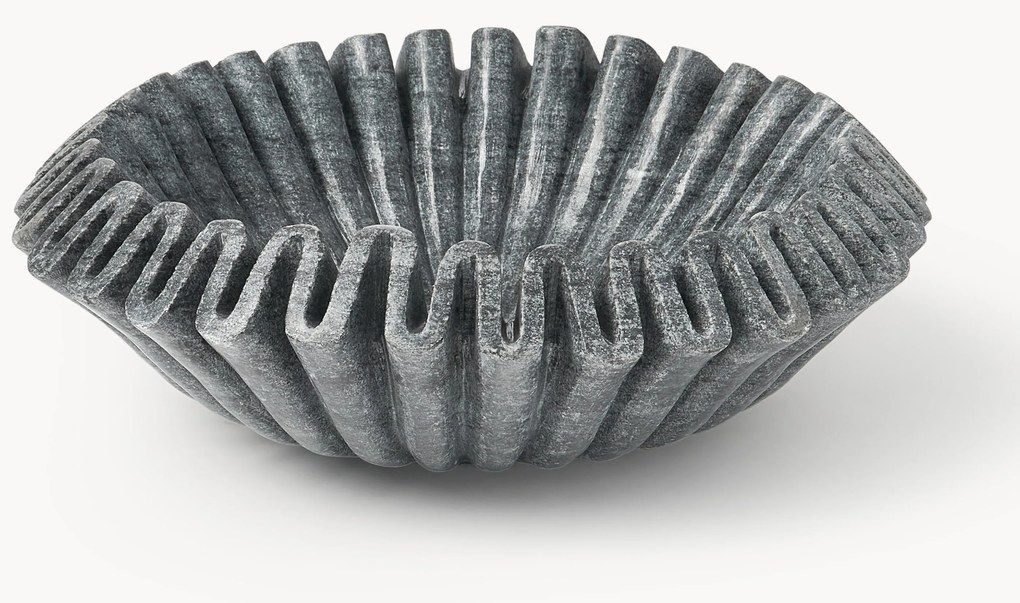 Handgemaakte decoratieve schaal Santorini van marmer, Ø 31 cm in grijs
