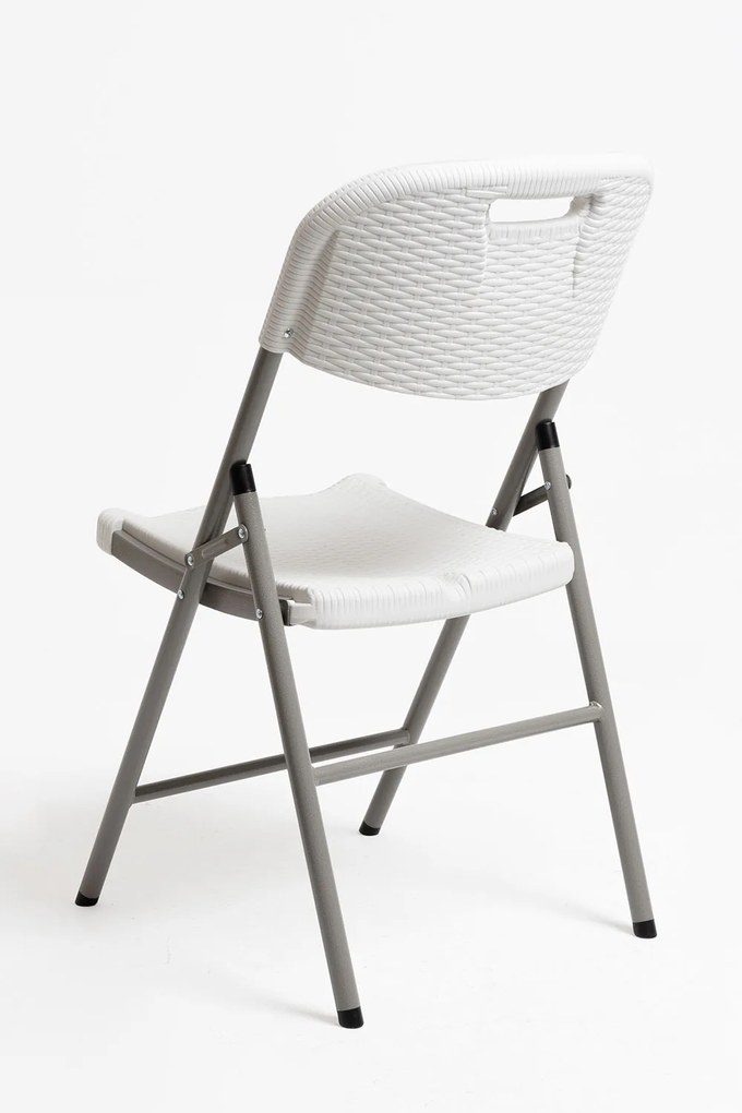 Set 6 Resin Inklapbare Tuinstoelen Rotan Look