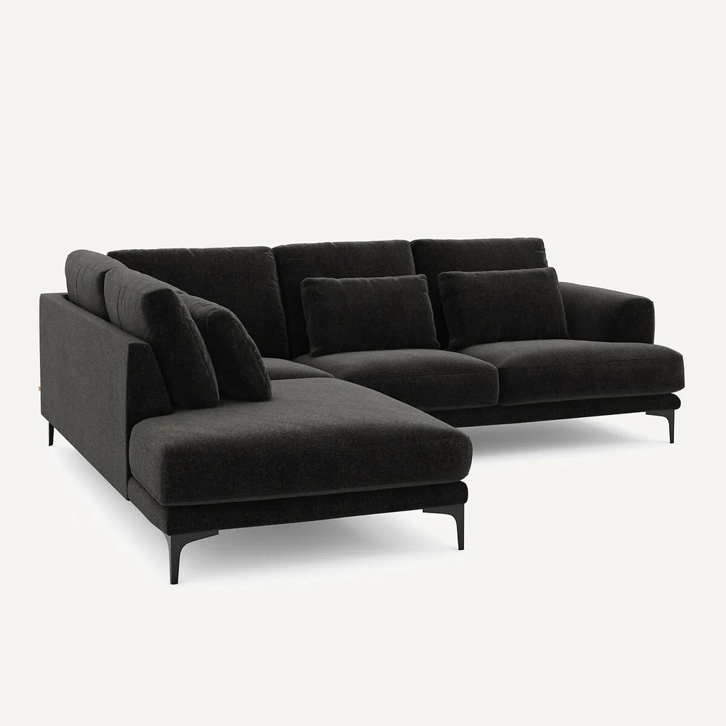 Hoekbank links fluweel chenille Marsile