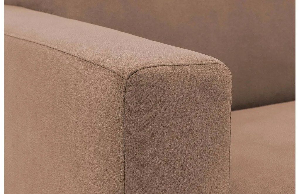 Goossens  My Style bruin, microvezel, 2,5-zits, stijlvol landelijk met chaise longue rechts