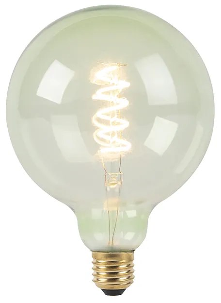 E27 dimbare LED spiraal filament lamp G125 groen 200 lm 2100K bol / globe / rond
