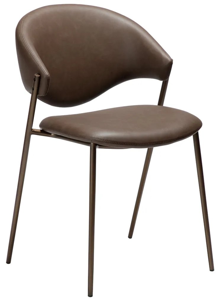Dan-Form Zone Retro Design Eetkamerstoel Bruin Kunstleer