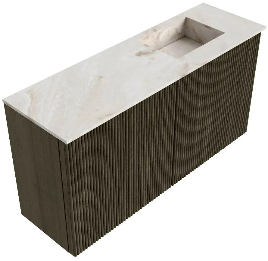 Mondiaz Joya DLux 80cm toiletmeubel shadow met wastafel faye rechts 1 kraangat frappe