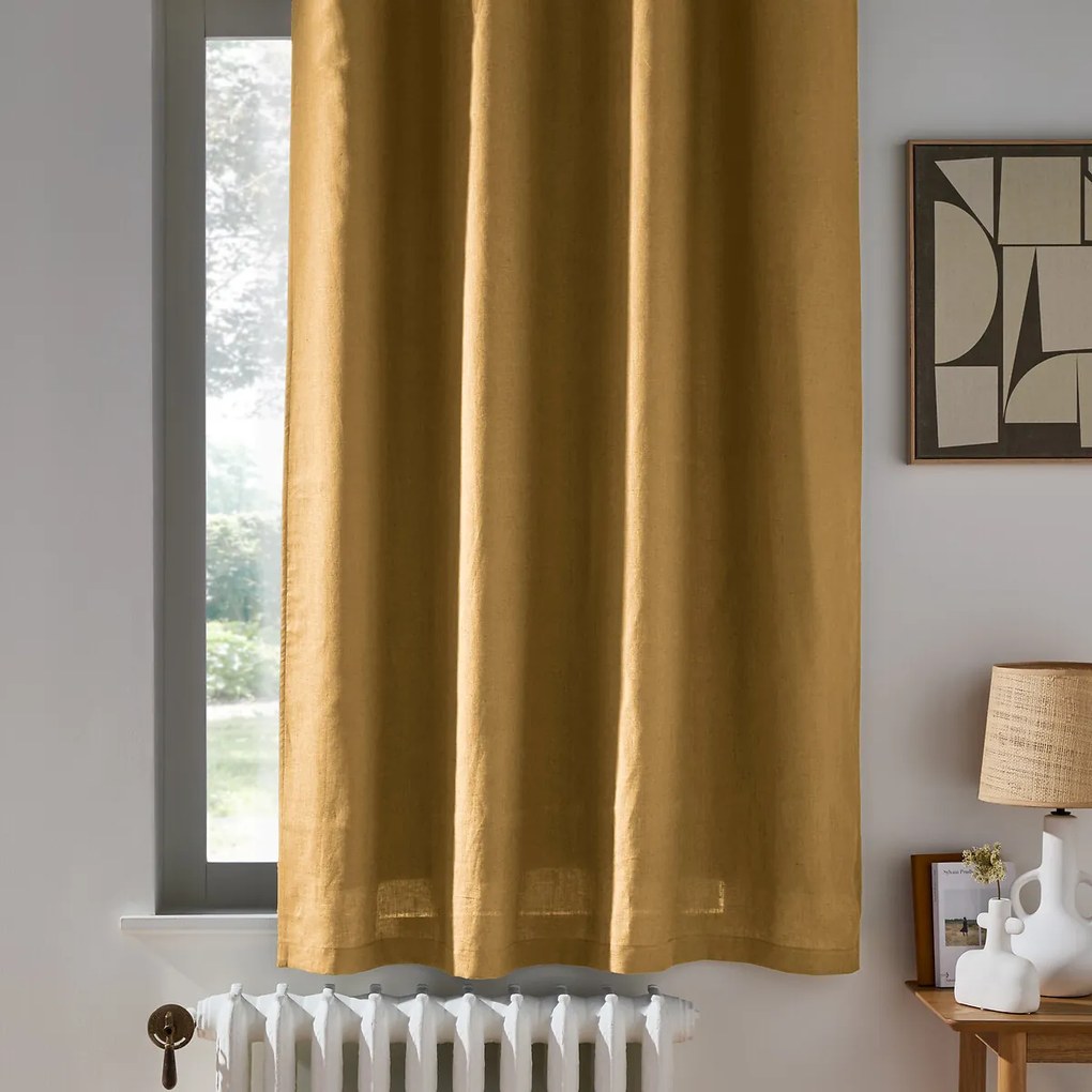 Onega gewassen linnen verduisterend radiatorgordijn