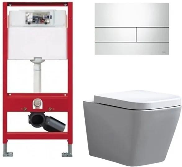 Tece Toiletset - Inbouw WC Hangtoilet wandcloset - Alexandria Tece Square Glans Wit