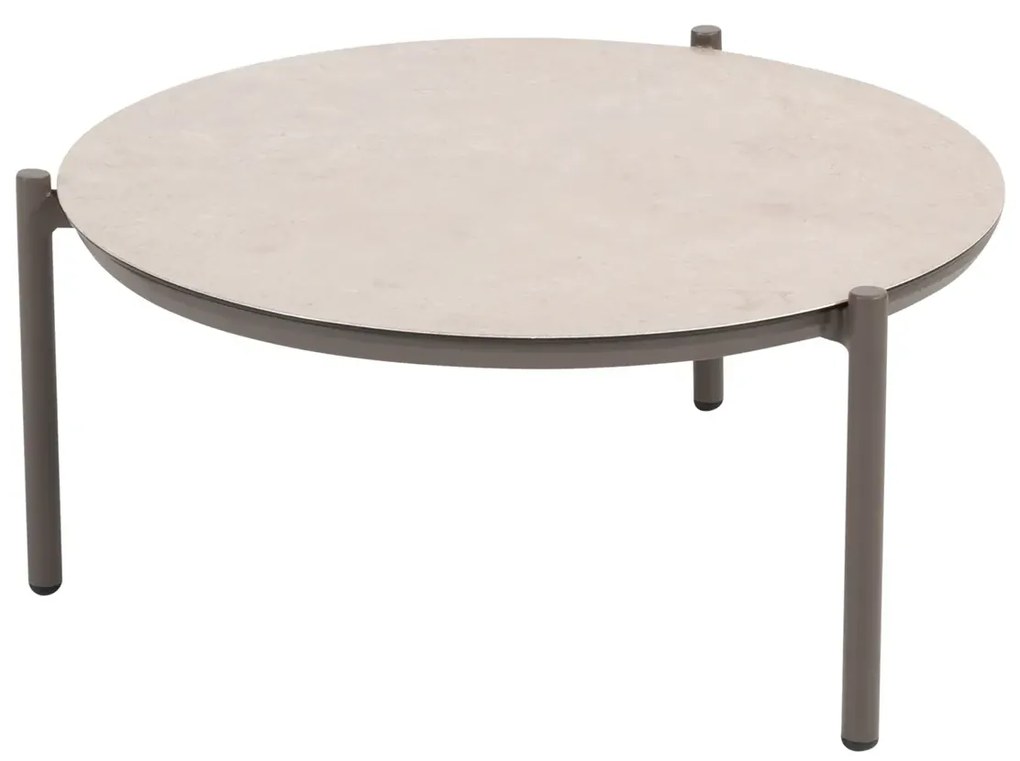 Taste by 4 Seasons Vic salontafel terre met geprint keramisch tafelblad Ø 73 cm (H 35 cm) Loungetafel   bruin weerbestendig