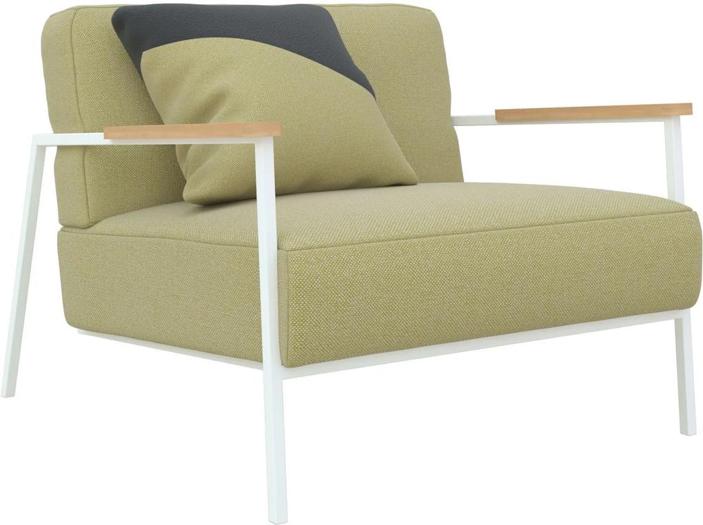 Studio HENK Co fauteuil met wit frame Halling 65 - 407 armleuning hout
