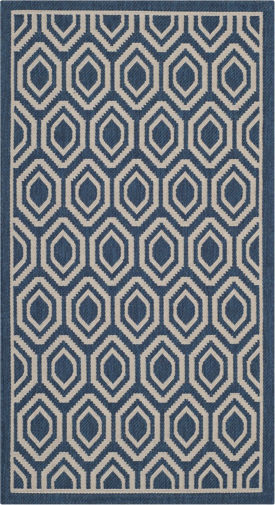 Safavieh | In- & outdoor vloerkleed Felix 120 x 180 cm marineblauw, beige vloerkleden polypropyleen vloerkleden & woontextiel vloerkleden