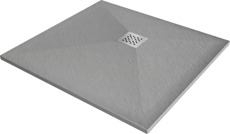 Mexen Stone+ vierkante composietdouchebak 80 x 80 cm, grijs-beton - 44618080