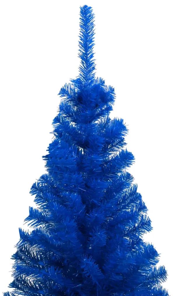 vidaXL Kunstkerstboom met LED's en kerstballen 150 cm PVC blauw