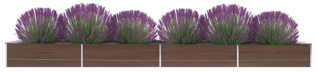 vidaXL Plantenbak verhoogd 600x80x45 cm gegalvaniseerd staal bruin