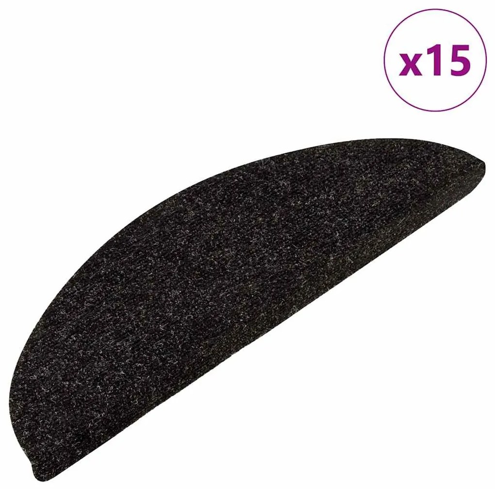 vidaXL Trapmatten zelfklevend 15 st 56x17x3 cm antracietkleurig