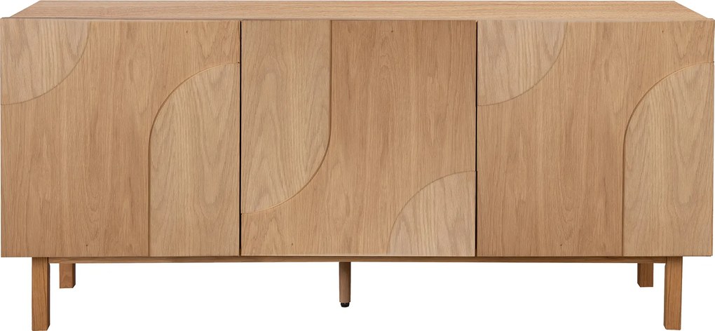 Eiken Dressoir Met 3D Vormen - 160x40x75cm.