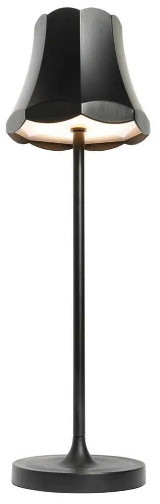 Retro tafellamp zwart oplaadbaar IP44 - Granny