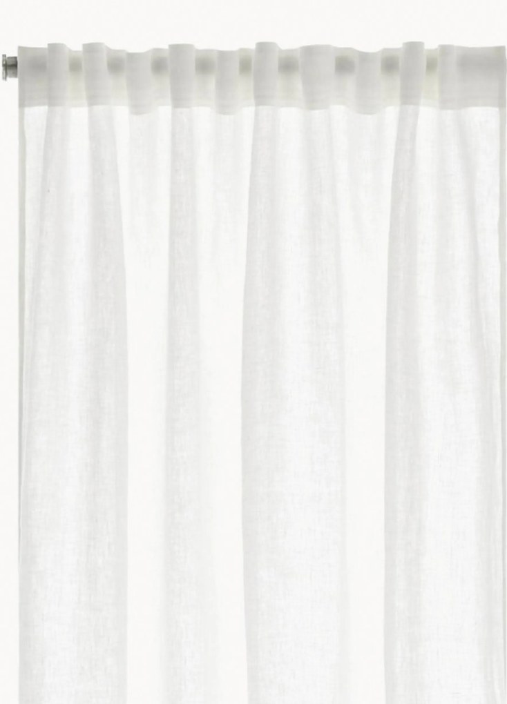 Linnen lichtdoorlatende multibandgordijnen Malva, 2-delig, B 135 cm