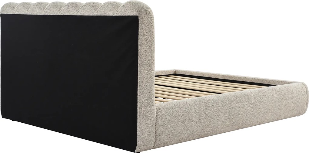 Gestoffeerd Bedframe Boucle Beige 160 X 200 Cm