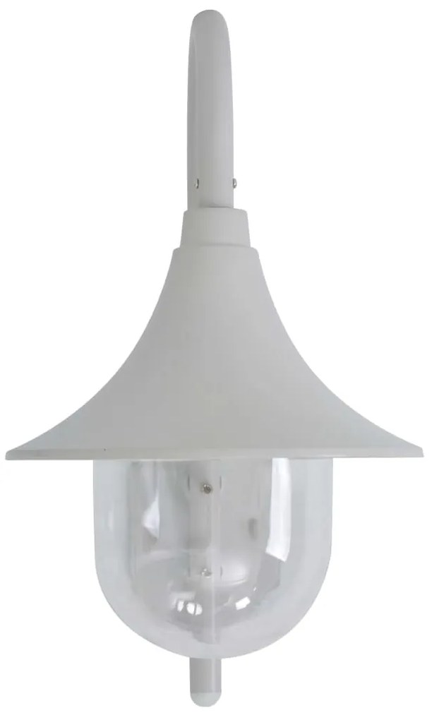 vidaXL Tuin wandlamp E27 42 cm aluminium wit