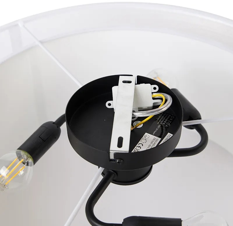 Moderne plafonnière wit 50 cm 3-lichts - Drum Duo