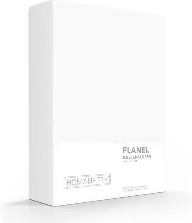 Romanette 2-PACK: Kussenslopen Verwarmend Flanel - 65 x 65 cm - Wit