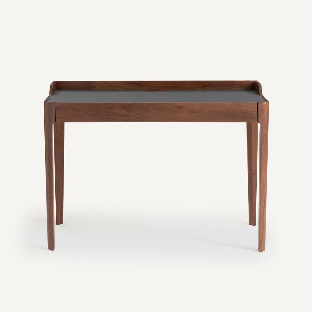 Bureau notenhout/linoleum, Junius design E. Gallina