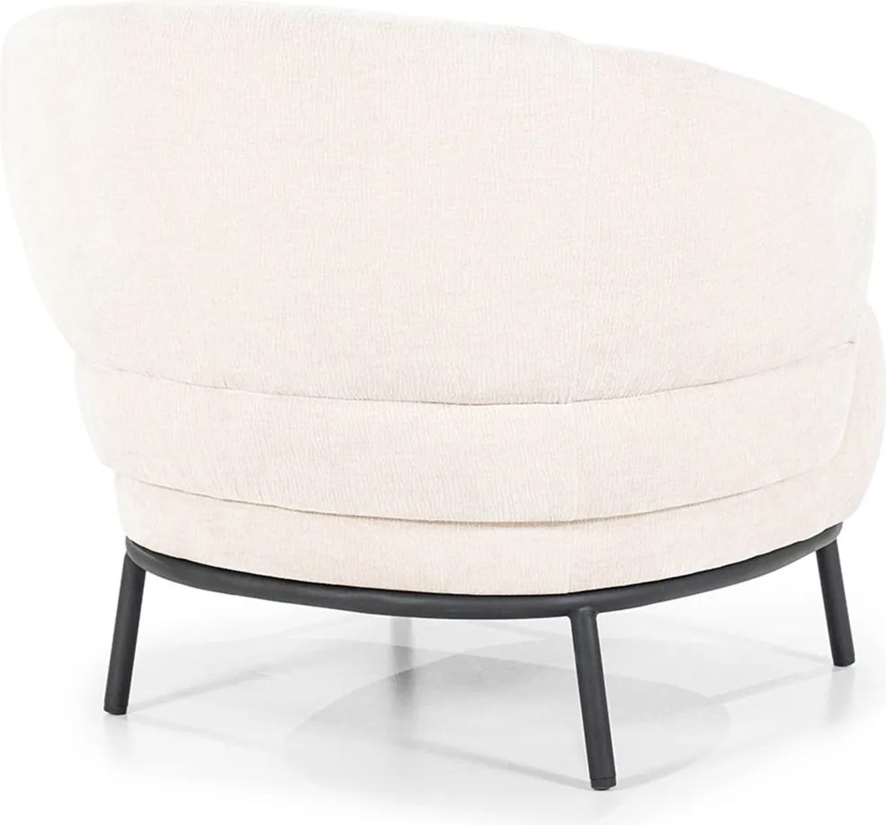 Zachte Fauteuil Beige Met Ronde Rug