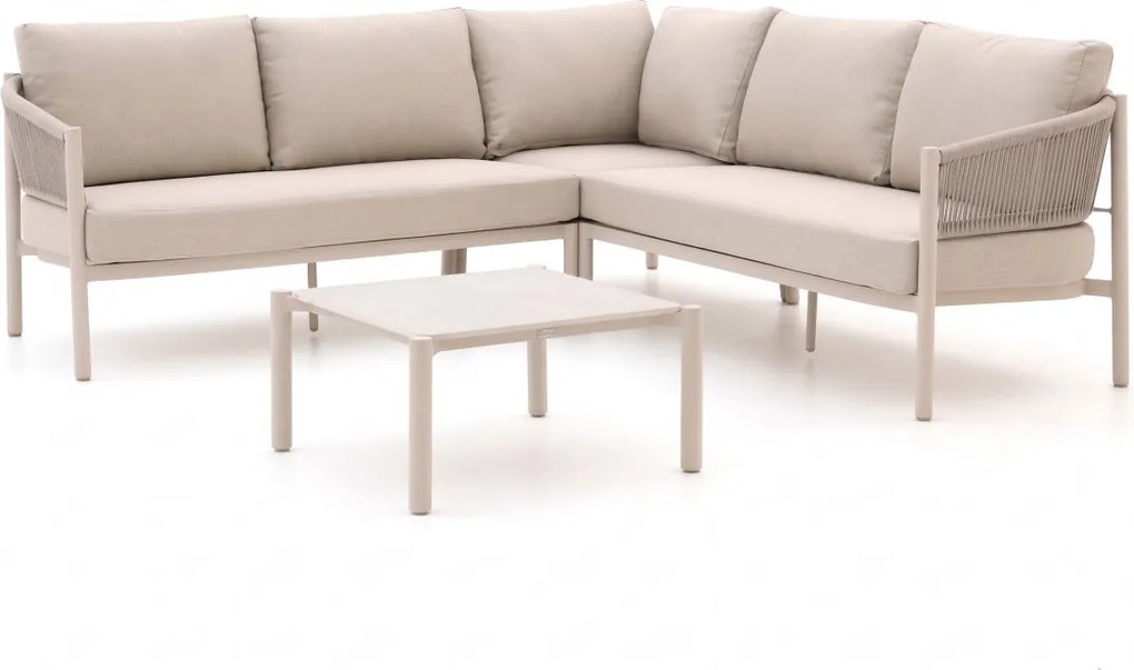 Hoek loungeset Bellagio  | 5 personen | Loungeset Beige | Hoekbank Rope (touw) | 220x220cm | Kees Smit Tuinmeubelen
