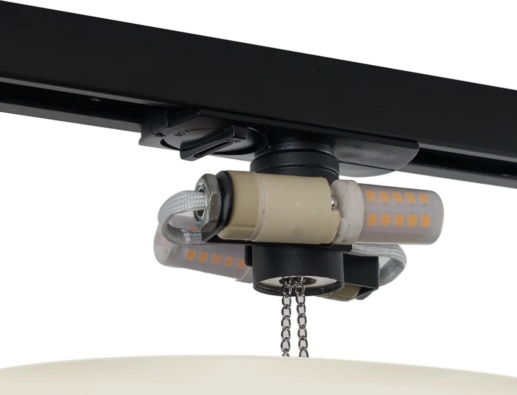 Moderne plafondlamp beige voor railsysteem 1-fase 2-lichts - Iconic Pulley