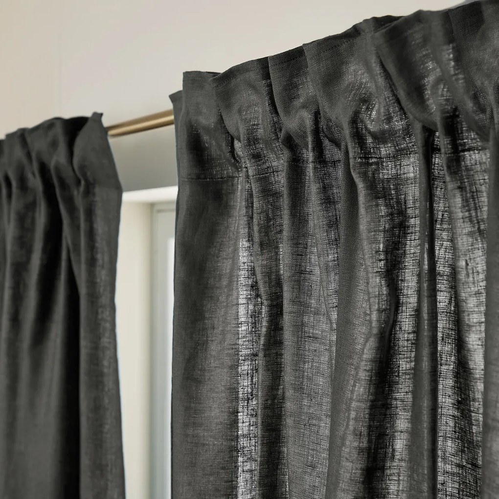 Gordijn van gewassen Linnen met ruflette-afwerking, Private