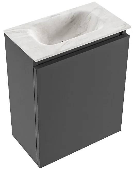 Mondiaz Ture DLux toiletmeubel 40cm dark grey met wastafel ostra midden zonder kraangat